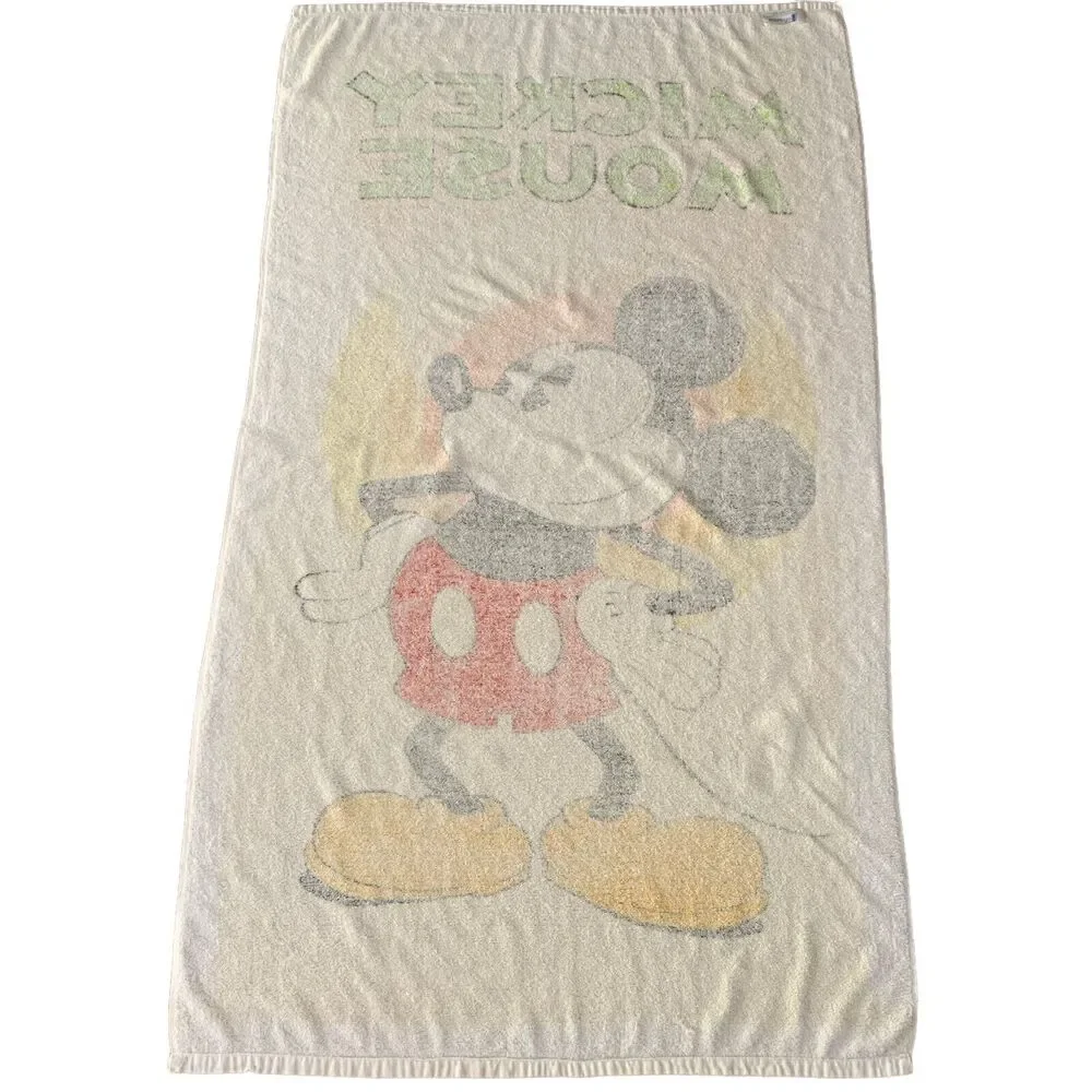 Vintage 80s 90s Mickey Mouse Beach Towel Walt Disney Disneyland Franco